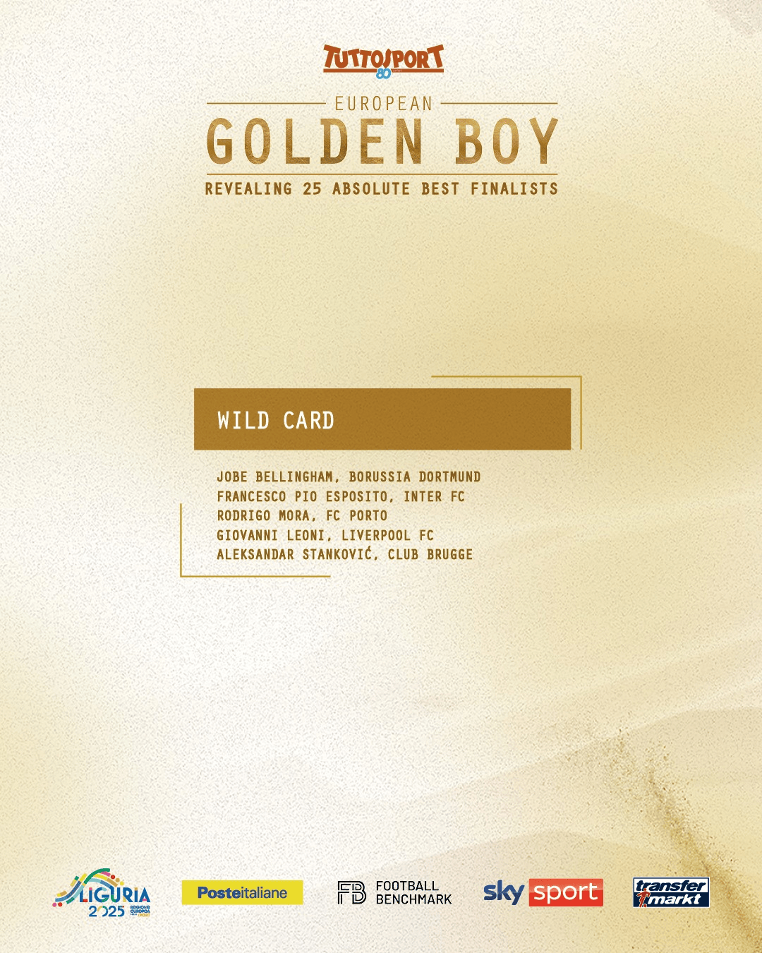 金童奖公布, 人候选 金童奖公布, 人候选